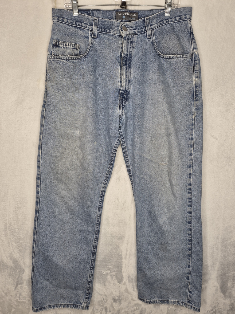 Vintage 90s Levis SilverTab Loose Fit Light Wash Jeans Mens 34x30 Distressed